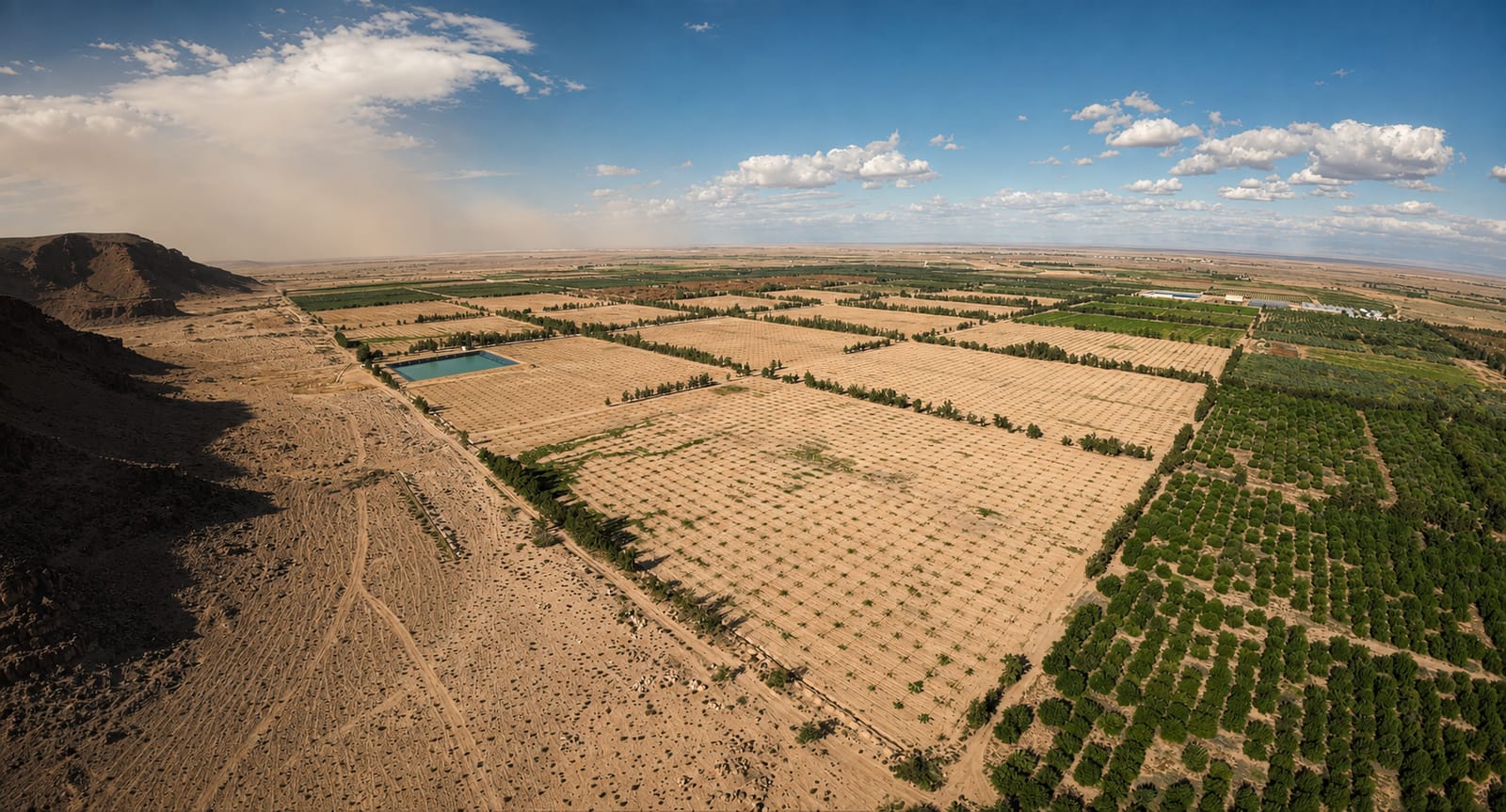 AMF Group — Aerial irrigation reservoir desert farm 4